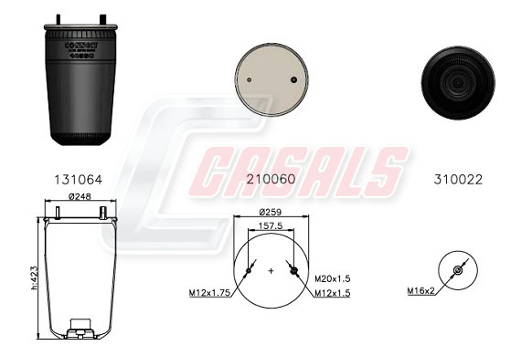 Burduf, suspensie pneumatica B2357 CASALS