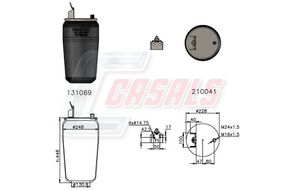 Burduf, suspensie pneumatica B2360 CASALS