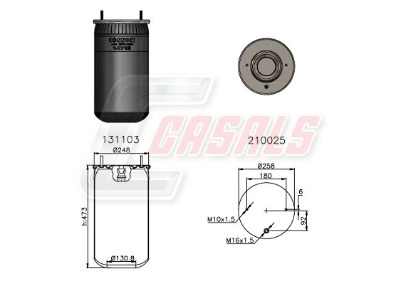 Burduf, suspensie pneumatica B2375 CASALS