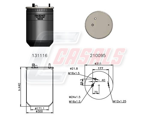 Burduf, suspensie pneumatica B2386 CASALS
