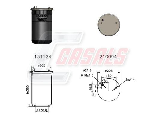 Burduf, suspensie pneumatica B2391 CASALS