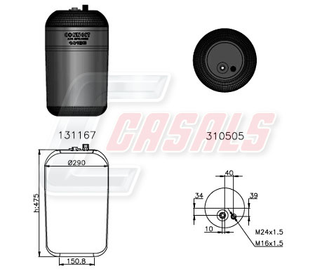 Burduf, suspensie pneumatica B2410 CASALS