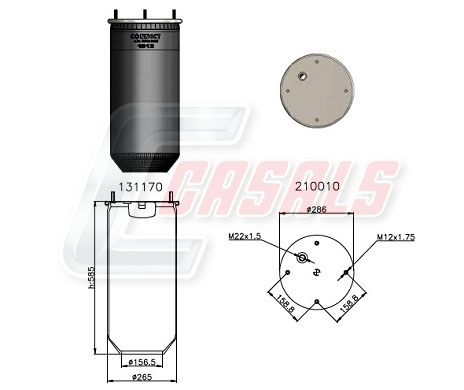 Burduf, suspensie pneumatica B2413 CASALS