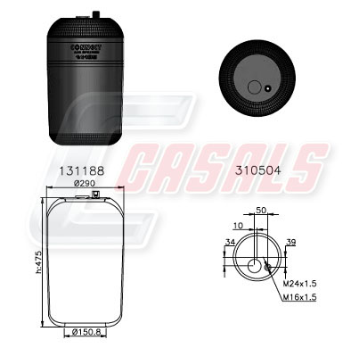 Burduf, suspensie pneumatica B2421 CASALS
