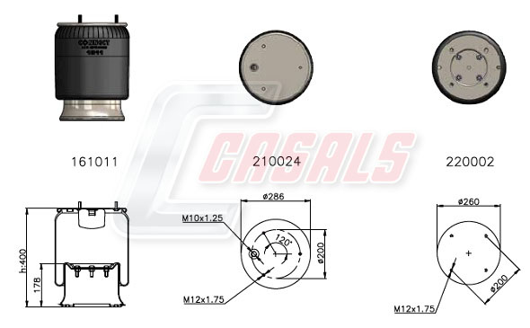Burduf, suspensie pneumatica B2450 CASALS