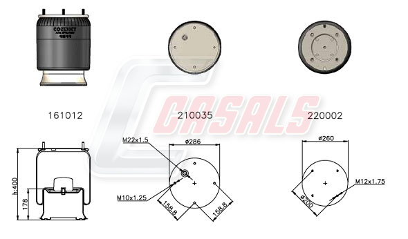 Burduf, suspensie pneumatica B2451 CASALS