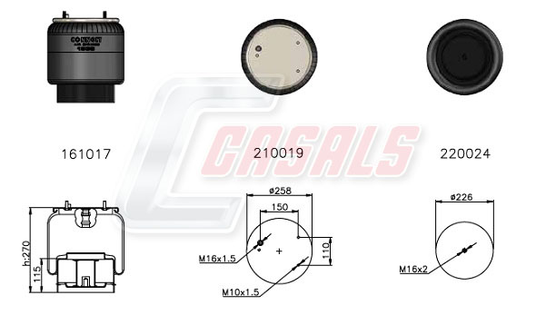 Burduf, suspensie pneumatica B2453 CASALS