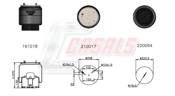 Burduf, suspensie pneumatica B2454 CASALS