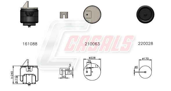 Burduf, suspensie pneumatica B2464 CASALS
