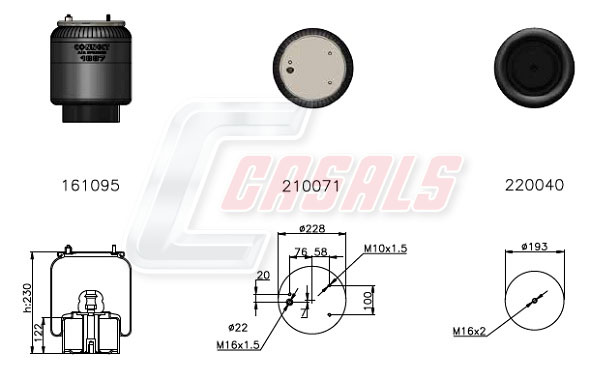 Burduf, suspensie pneumatica B2465 CASALS