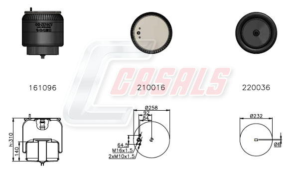 Burduf, suspensie pneumatica B2466 CASALS