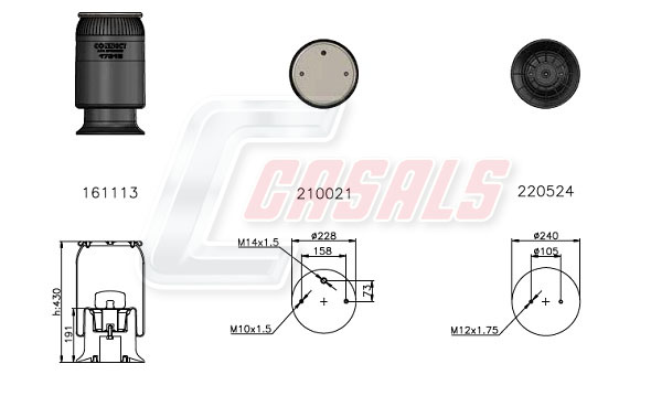 Burduf, suspensie pneumatica B2468 CASALS