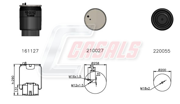 Burduf, suspensie pneumatica B2472 CASALS