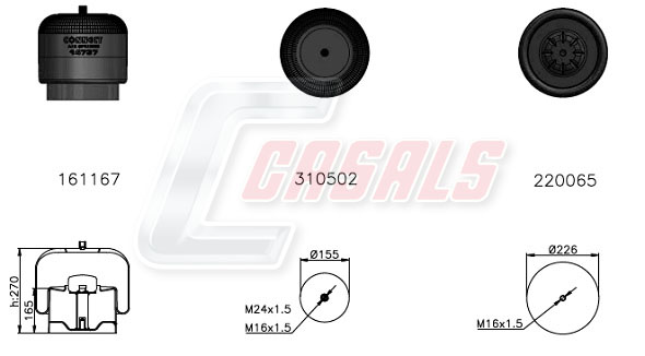 Burduf, suspensie pneumatica B2478 CASALS