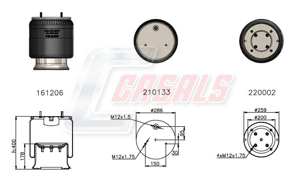 Burduf, suspensie pneumatica B2499 CASALS