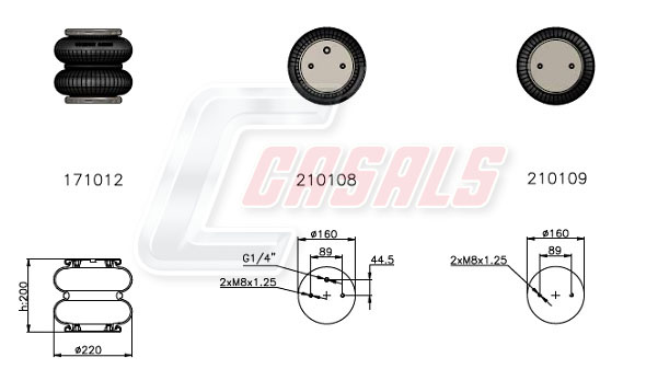 Burduf, suspensie pneumatica B2511 CASALS