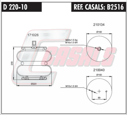 Burduf, suspensie pneumatica B2516 CASALS