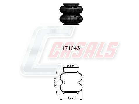 Burduf, suspensie pneumatica B2521 CASALS