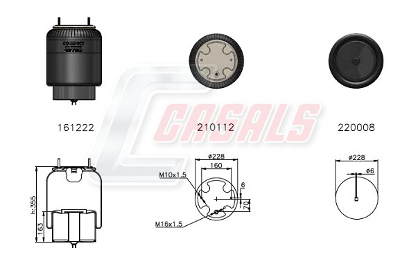 Burduf, suspensie pneumatica B2579 CASALS