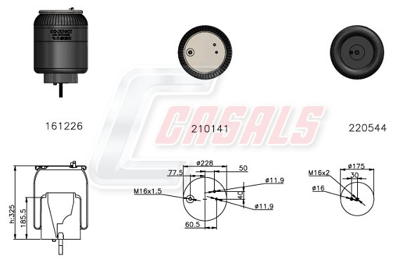 Burduf, suspensie pneumatica B2582 CASALS