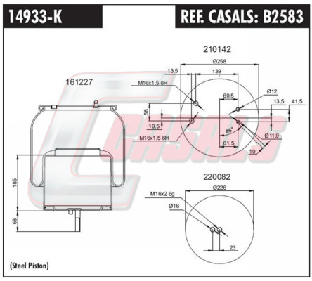Burduf, suspensie pneumatica B2583 CASALS