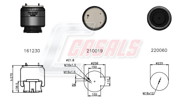 Burduf, suspensie pneumatica B2584 CASALS