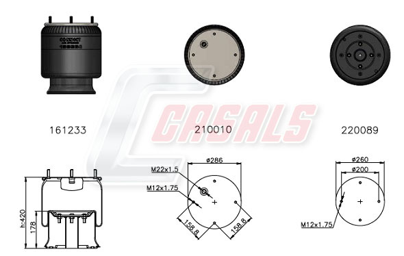 Burduf, suspensie pneumatica B2586 CASALS