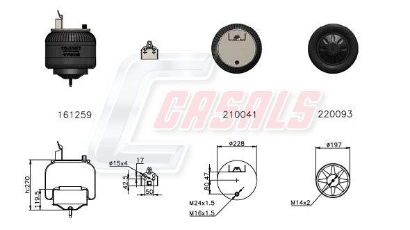 Burduf, suspensie pneumatica B2591 CASALS
