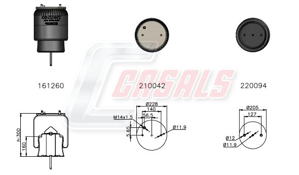 Burduf, suspensie pneumatica B2592 CASALS