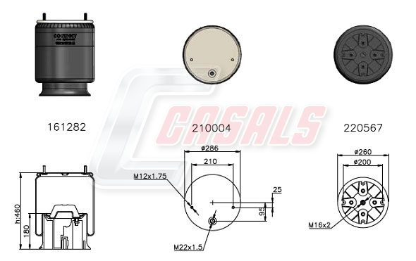 Burduf, suspensie pneumatica B2597 CASALS