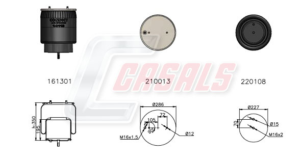 Burduf, suspensie pneumatica B2607 CASALS