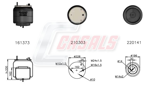 Burduf, suspensie pneumatica B2621 CASALS