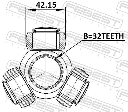 Tripoda,cardan 0116-ASV50 FEBEST