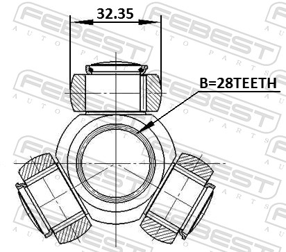 Tripoda,cardan 0716-RS415 FEBEST