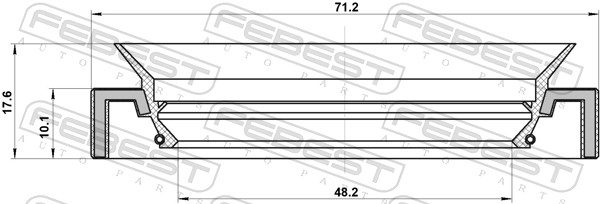 Simering, ax cardanic 95HAY-50711017R FEBEST