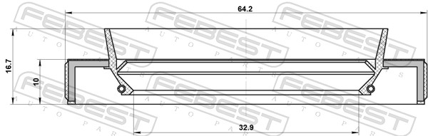 Simering, ax cardanic 95HBS-34641017C FEBEST