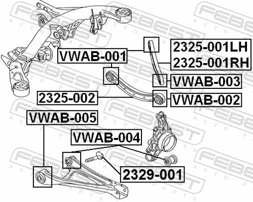 Suport,trapez VWAB-003 FEBEST