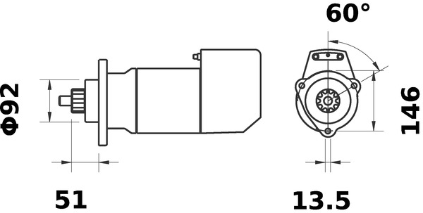Starter MS 568 METAL LEVE