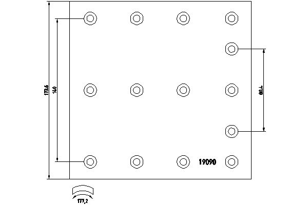 Set garnituri de frictiune, frana tambur 0725T COBREQ