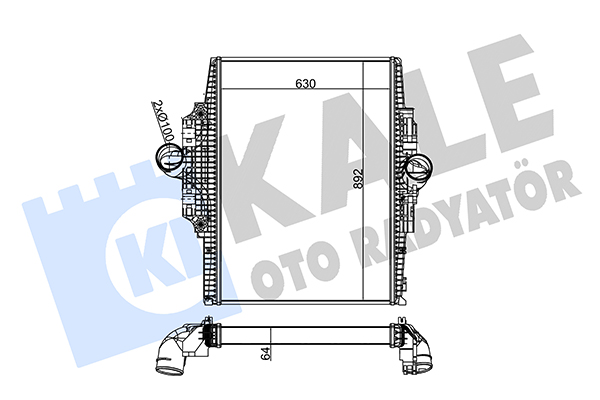 Intercooler, compresor 280100 KALE OTO RADYATÖR