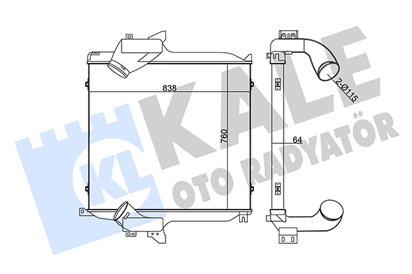 Intercooler, compresor 349290 KALE OTO RADYATÖR