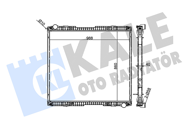 Radiator, racire motor 349340 KALE OTO RADYATÖR