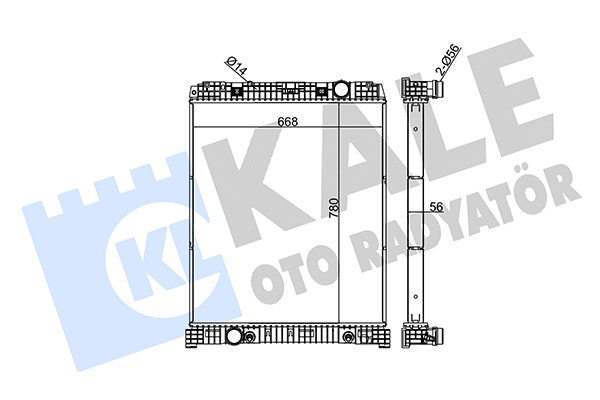 Radiator, racire motor 349380 KALE OTO RADYATÖR