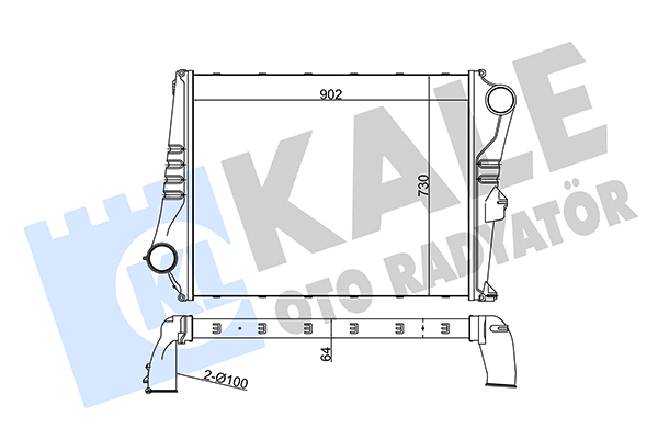 Intercooler, compresor 349495 KALE OTO RADYATÖR