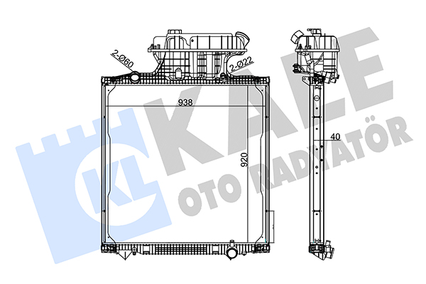 Radiator, racire motor 350250 KALE OTO RADYATÖR