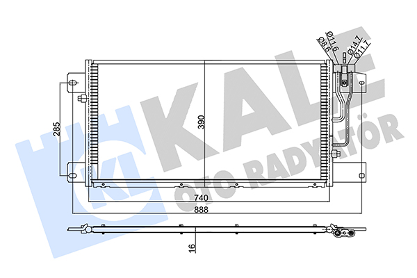 Condensator, climatizare 350385 KALE OTO RADYATÖR