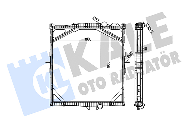 Radiator, racire motor 350450 KALE OTO RADYATÖR
