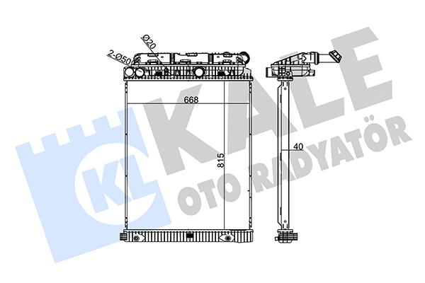 Radiator, racire motor 352840 KALE OTO RADYATÖR