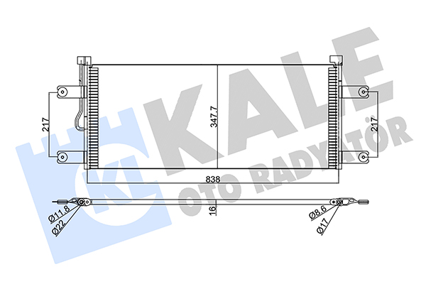 Condensator, climatizare 353030 KALE OTO RADYATÖR