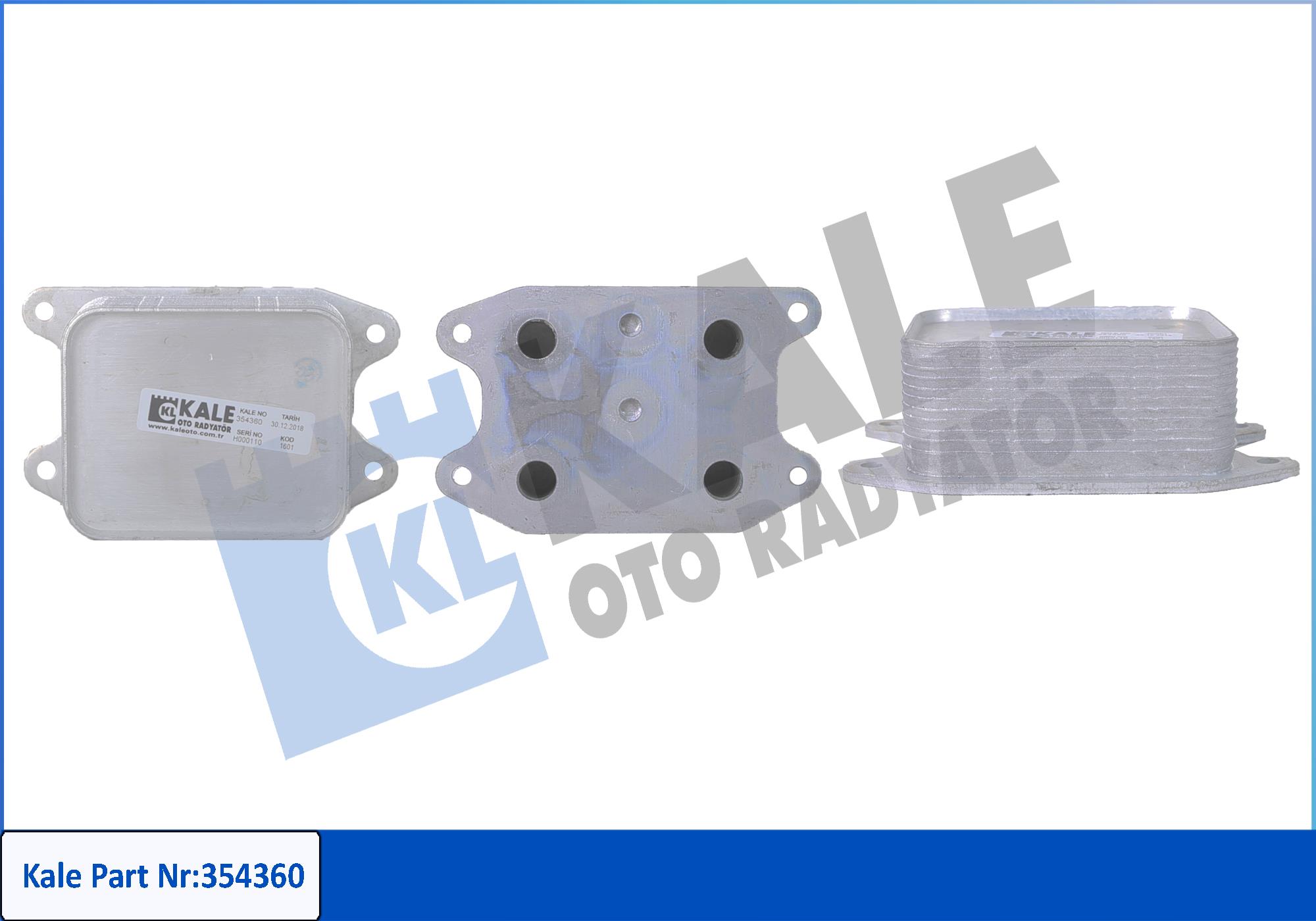 Radiator ulei, ulei motor 354360 KALE OTO RADYATÖR